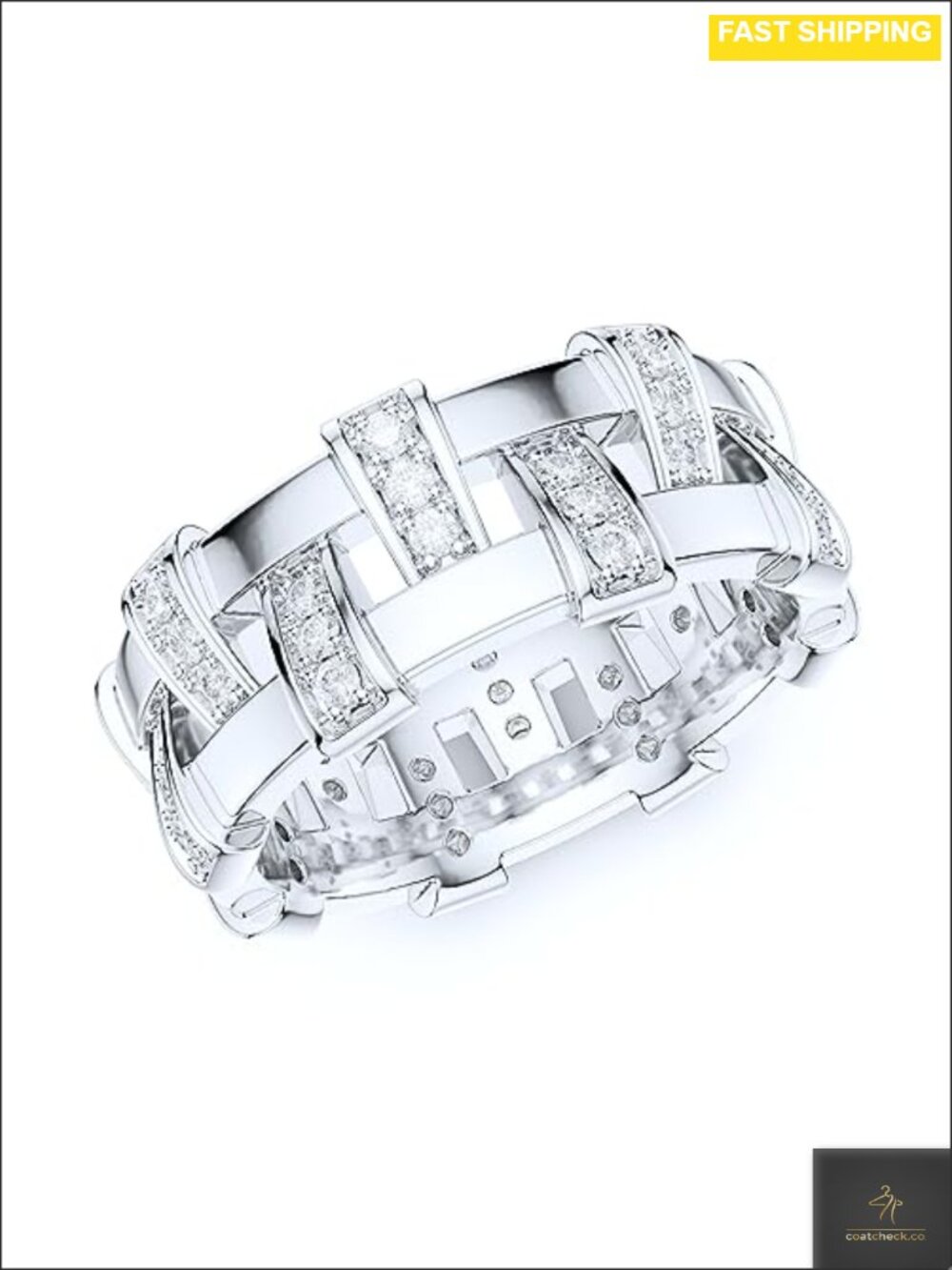 Sterling Silver Moissanite Eternity Band Wedding Ring